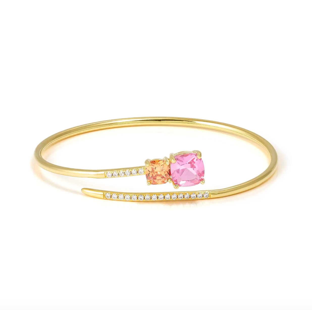 bracciale grande colour wave rigido aurora doppia pietra nomination