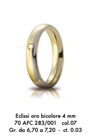 fede eclissi oro bicolore 4mm - ct.0.03 unoerre