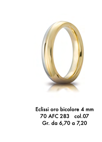 fede eclissi oro bicolore 4mm unoerre