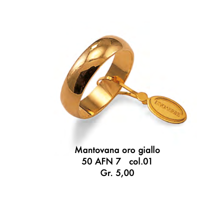 fede nuziale mantovana gr.5 in oro giallo unoerre