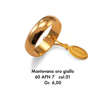 fede nuziale mantovana gr.6 in oro giallo unoerre