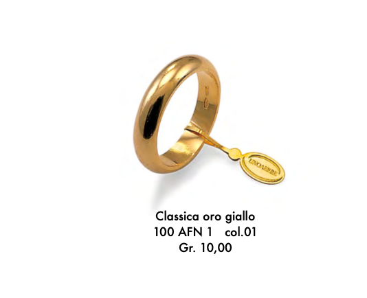 fede nuziale classica gr.10 in oro giallo unoerre