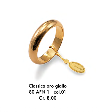 fede nuziale classica gr.8 in oro giallo unoerre