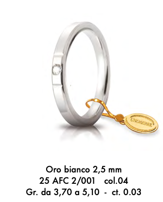 fede cerchi di luce oro 2,5mm-ct 0.03 unoerre