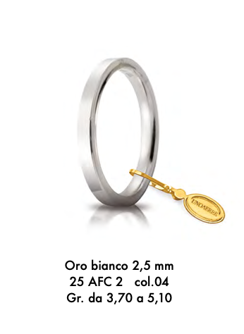 fede cerchi di luce oro 2,5mm unoerre