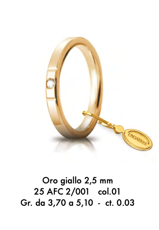 fede cerchi di luce oro 2,5mm-ct 0.03 unoerre